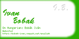 ivan bobak business card